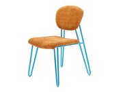 Chair Styles 55 x 43 x 82 cm Blue/Amber Metal
