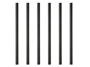 Straw 14.5 cm 6 pcs Black Glass