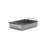 Professional roasting pan with rack 26x19 cm ceramic Slip-LetÂ® coating