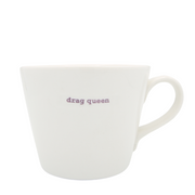 Keith Brymer Jones Word Range Medium Ceramic White Mug - drag queen (lilac) - 350ml