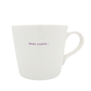 Keith Brymer Jones Christmas Word Range Large Ceramic White Mug - dear santa… (lilac) - 500ml