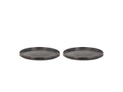 Lunch plate Fjord 20.5 cm 2 pcs Black metallic Porcelain