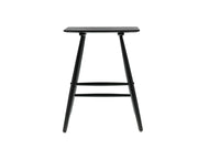 High stool Bast 46.5x28x64 cm Black Solid oak