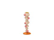 Candlestick with blobs Styles 18 cm Offwhite/Rose Polyresin