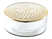 Vase Elva D20.5x10cm glass w brasslid